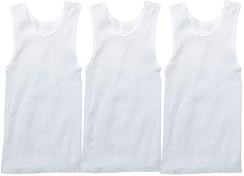 ToBeInStyle Boy's 3 Pack Basic White A-Shirt ToBeInStyle Boy's 3 Pack Basic White A-Shirt